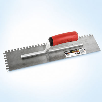 Notch Trowel SQ 16"x4" (Red Handle)