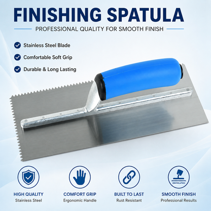 Notch Trowel V 11"x4.5" (Blue Handle)