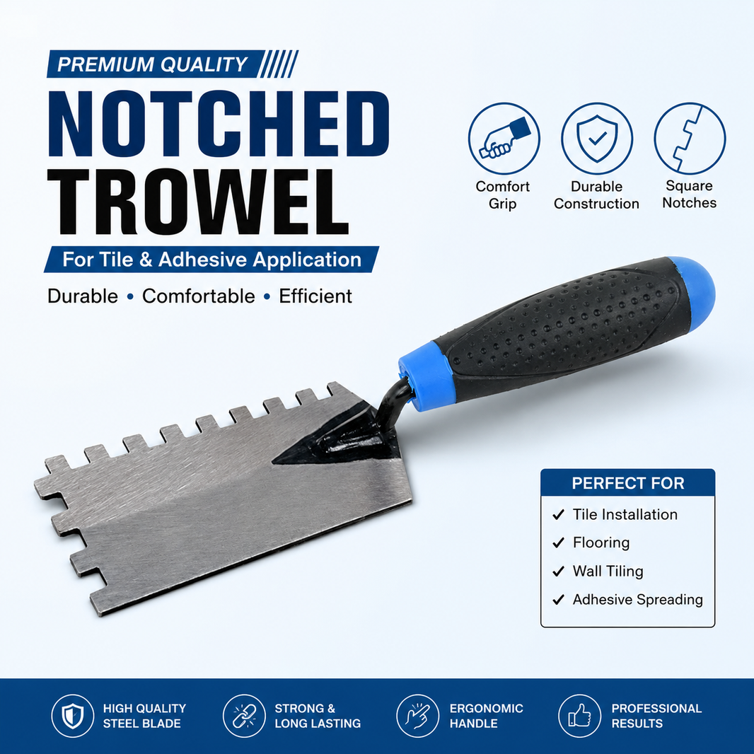 Trowel Margin SQ 5"x2" (1/4i"x1/4") Blue Handle