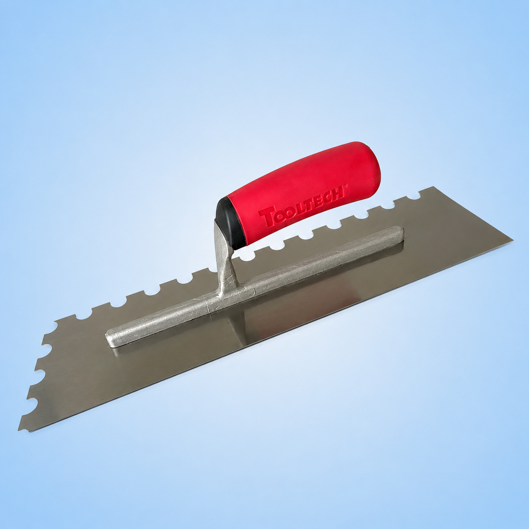 Notch Trowel U 16"x4" (Red Handle)