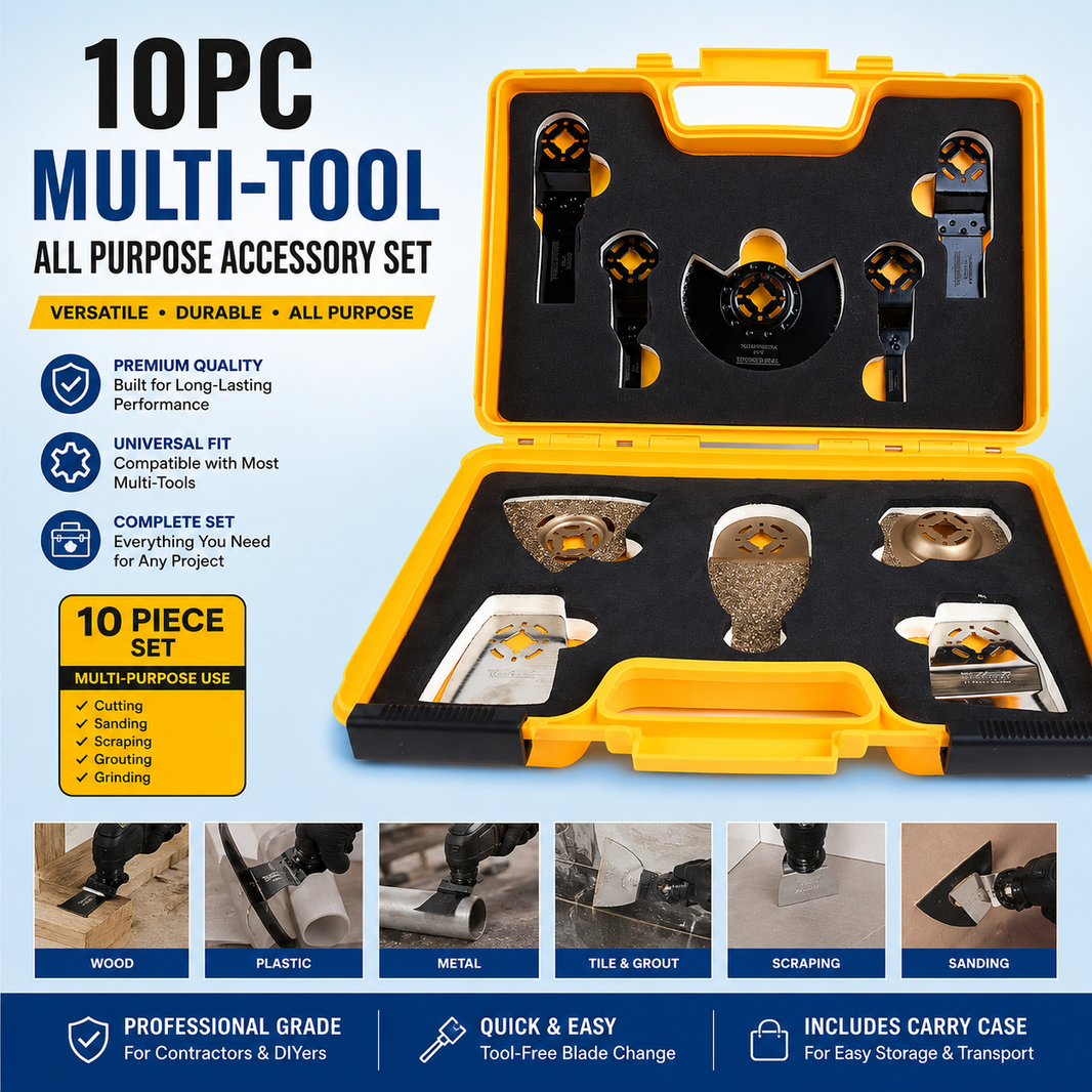 10PC Multi-Tool All Purpose Accessory Set