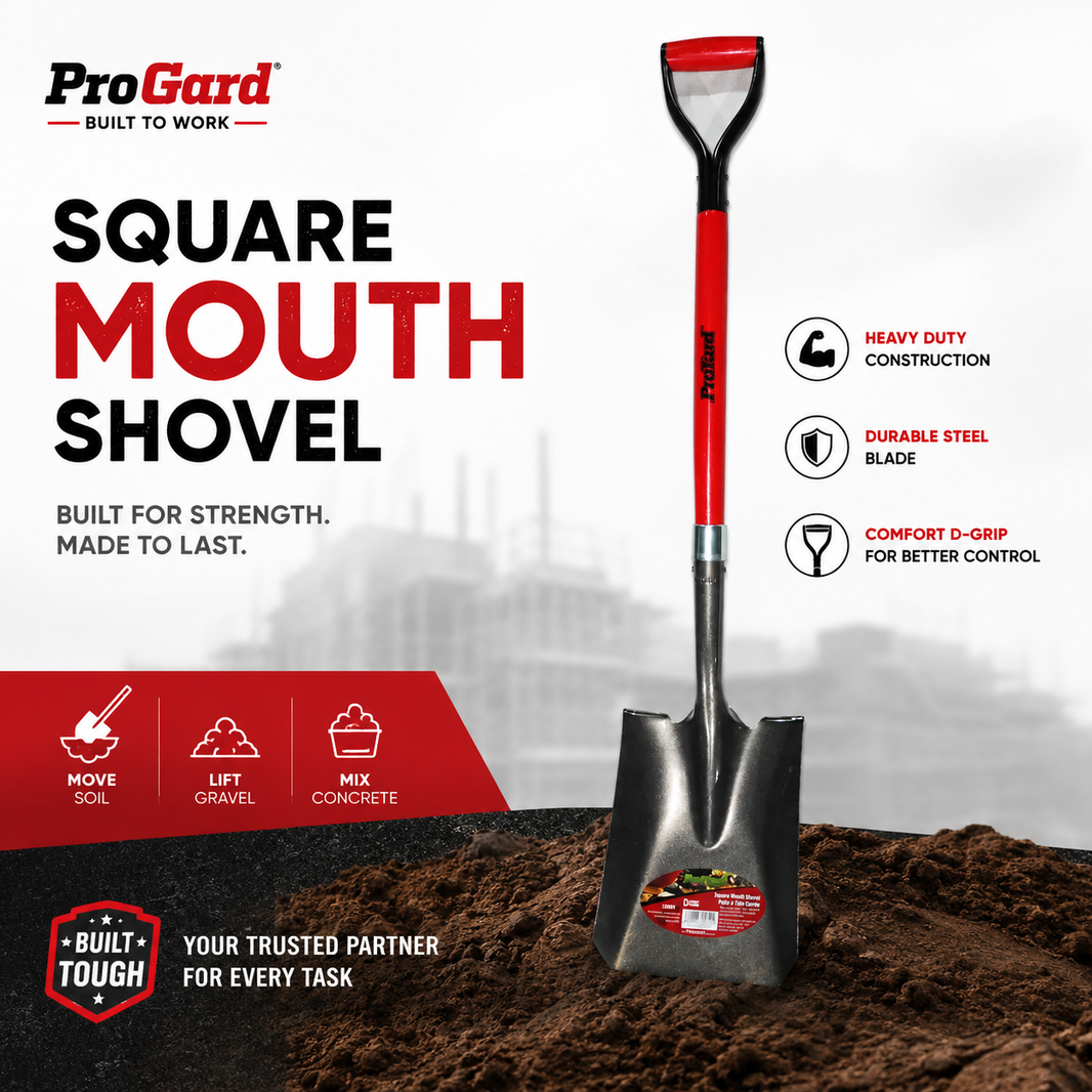 Shovel Square Mouth 46in x 9-1/3in Blade Wood D- Handle