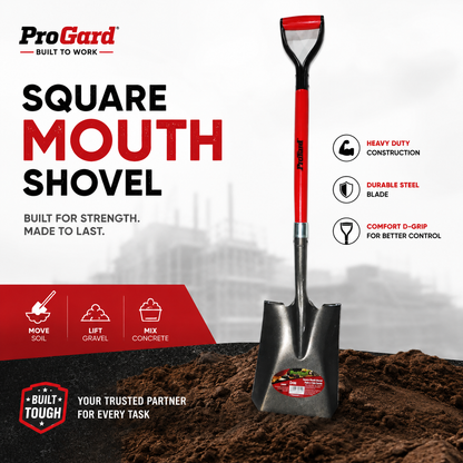 Shovel Square Mouth 46in x 9-1/3in Blade Wood D- Handle