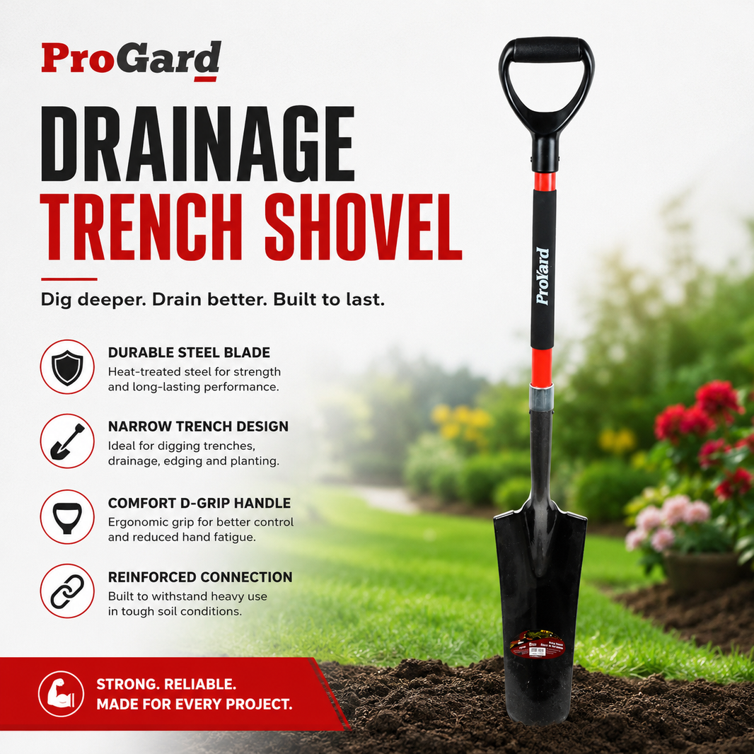 Drain/Transplanting Spade 45-1/2in x 6in Blade Fibreglass D-Handle