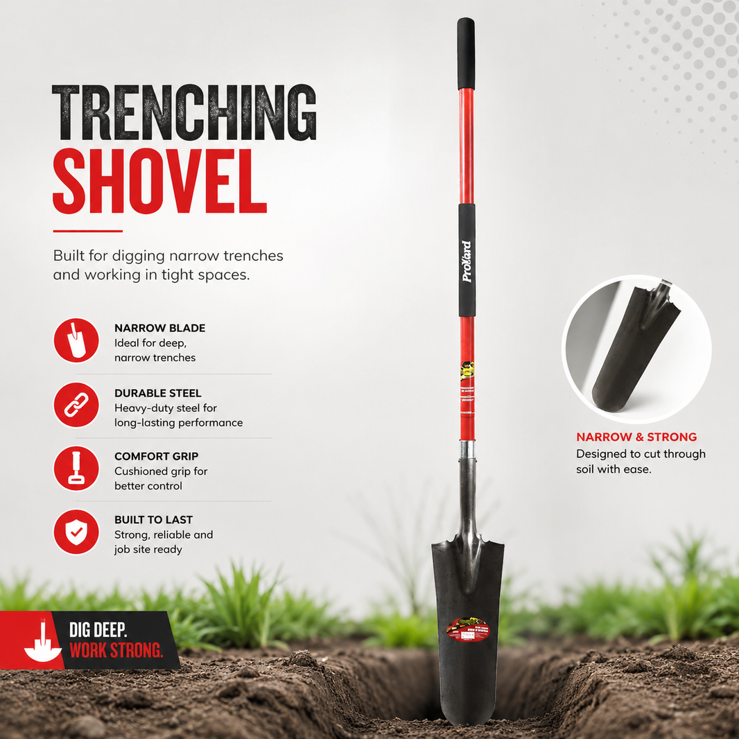 Drain/Transplanting Spade 61in x 6in Blade Fibreglass L-Handle