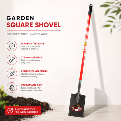 Garden Spade Shovel 59in x 6-4/5in Blade Fibreglass L-Handle