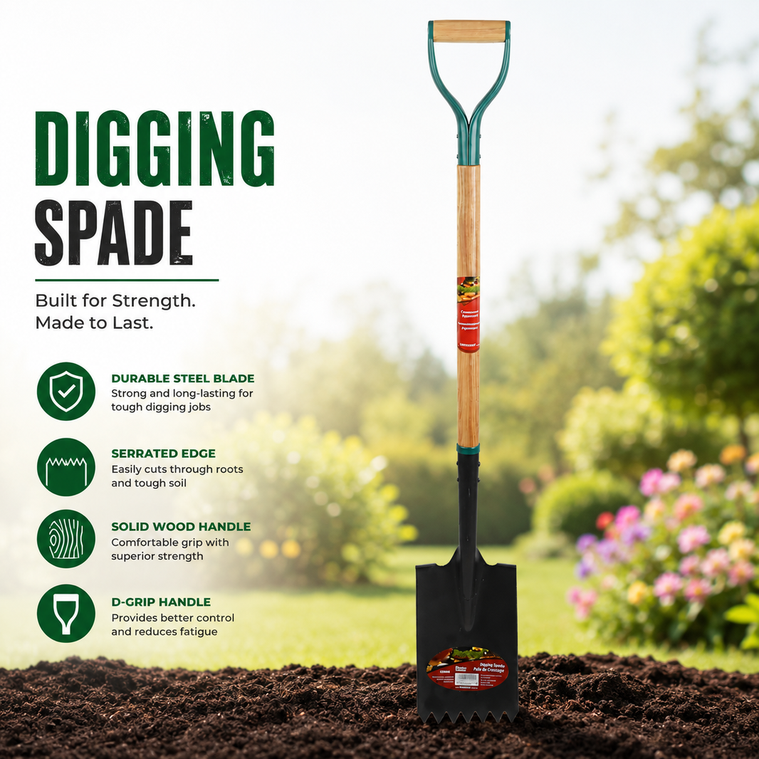 Roofing Spade 48-1/2in x 6-4/5 x 11in Blade Wood D-Handle