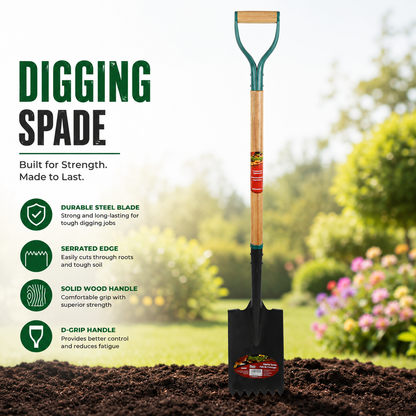 Roofing Spade 48-1/2in x 6-4/5 x 11in Blade Wood D-Handle