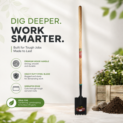 Roofing Spade 58-1/2in x 6-4/5 x 11in Blade Wood L-Handle