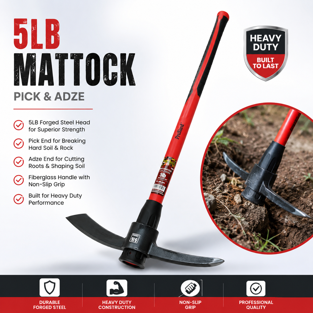 Mattock Pick 5LB 36in Fibreglass Handle