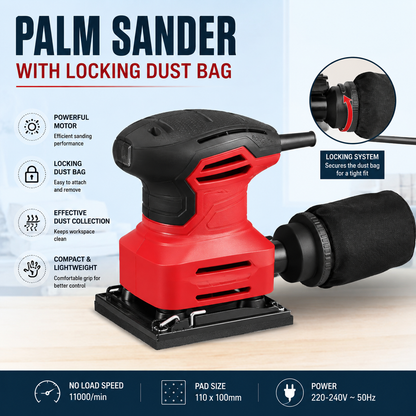 Palm Sander With Locking Dust Bag