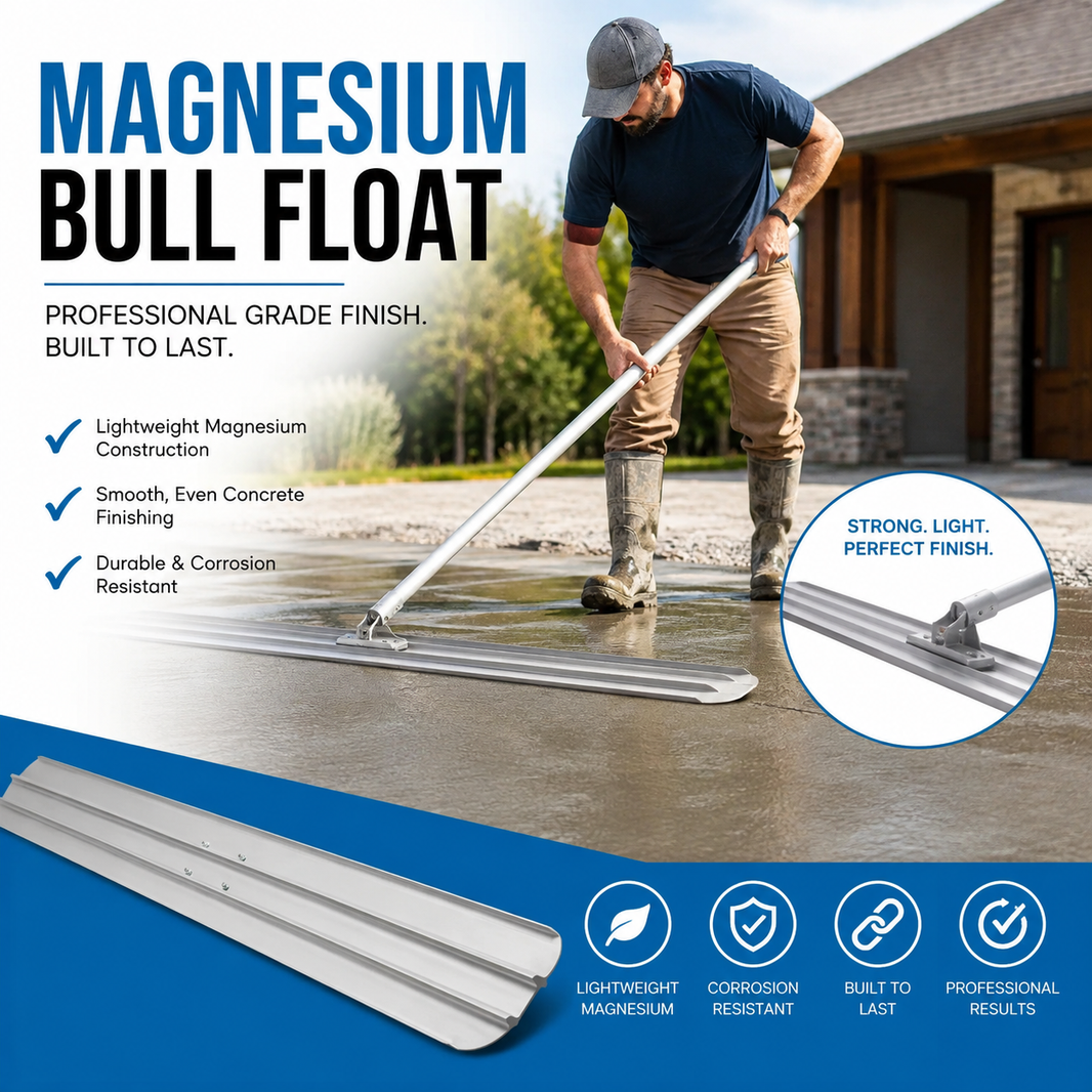 Round Magnesium Bull Float 36"x8" W/O Bracket