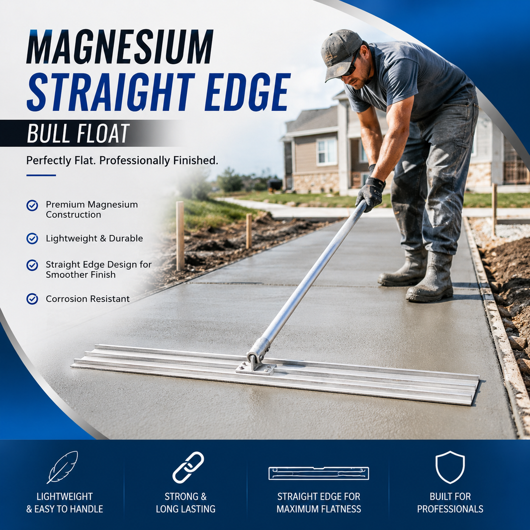 Straight Magnesium Bull Float 36"x8" W/O Bracket